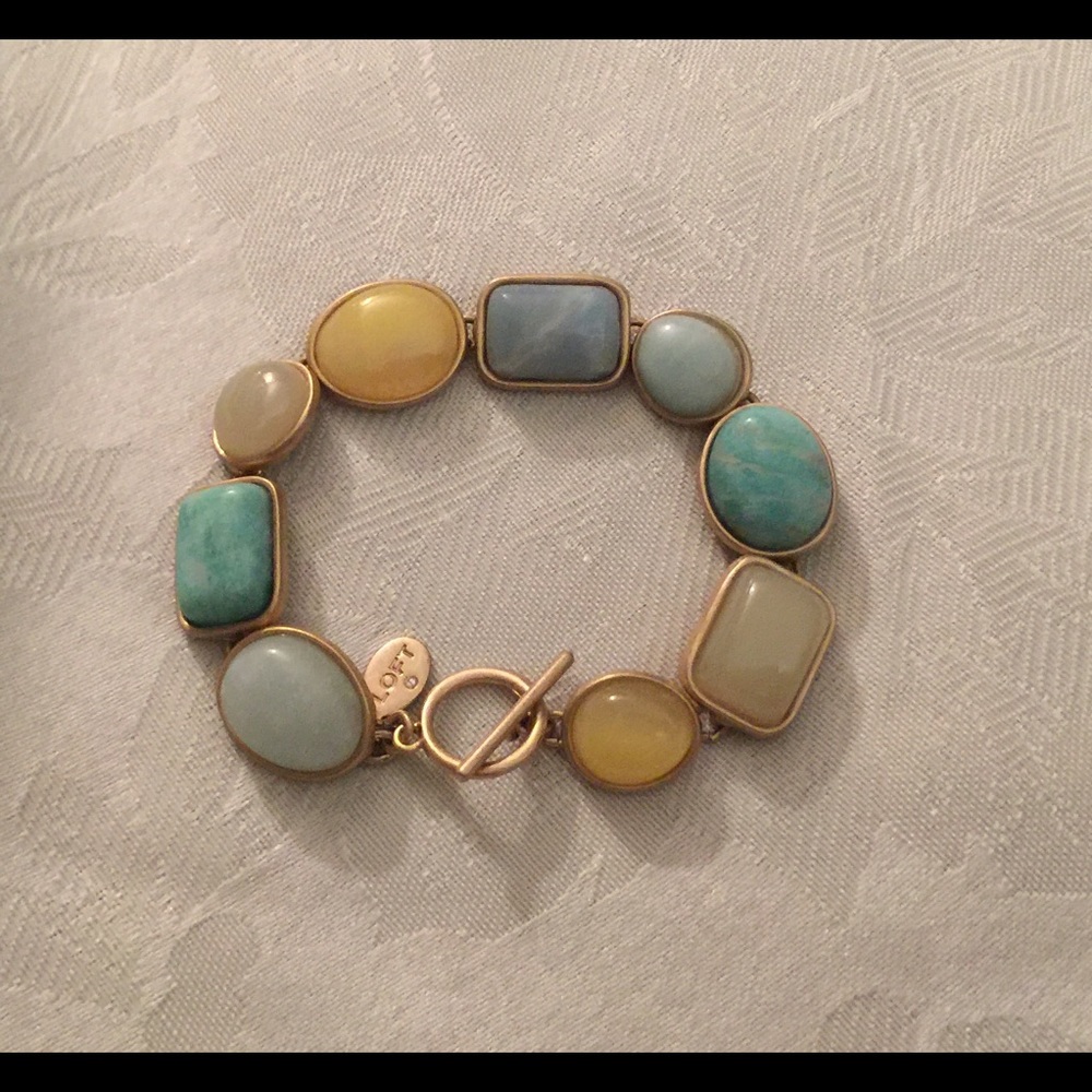 Loft Signed Cabochon Toggle Hook Bracelet - image 4